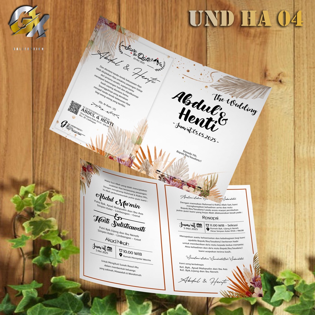 [UNDANGAN GARUT] Undangan Pernikahan BC TIK 150 GSM | Surat Undangan Pernikahan Unik Murah  Aestheti