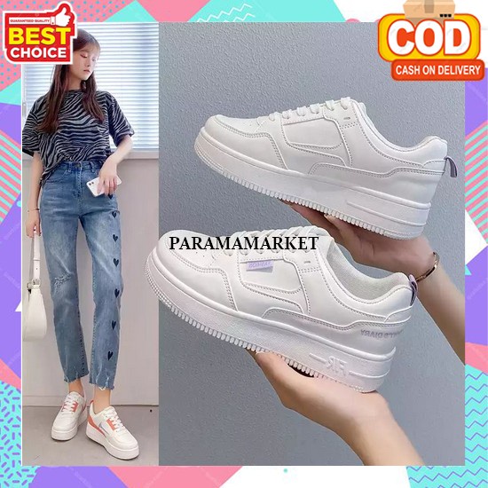 Sneakers Wanita Sepatu Sekolah Remaja Perempuan Terbaru 2023 Sepatu Kets Premium Casual Tali Branded