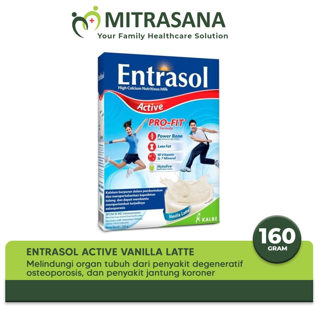 

Entrasol Active Coklat / Moka / Vanila - 160 gr - Membantu Kesehatan Tulang Dan Sebagai Antioksidan