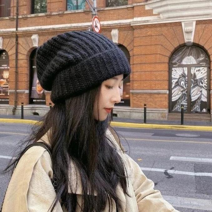 TOPI KUPLUK RAJUT WANITA TOPI KUPLUK WINTER MUSIM DINGIN TOPI WOLL