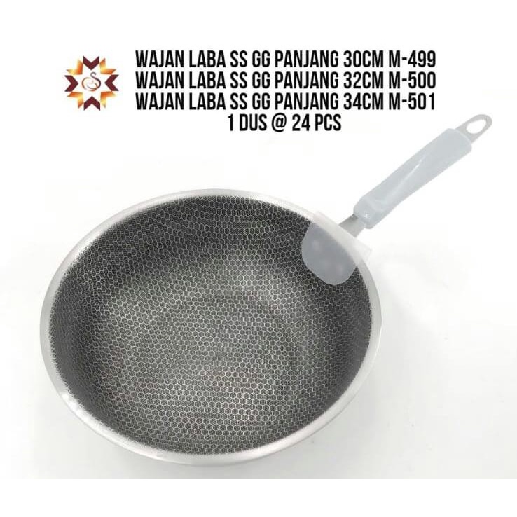 Kuali Penggorengan Wajan Laba Gagang Panjang SS Stainless Steel  - Motif Laba-laba