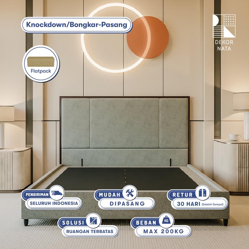 Divan Knockdown + Sandaran Atkin Dekornata Dipan Tempat Tidur Divan Kayu Dipan Kayu Divan 100x200 Di