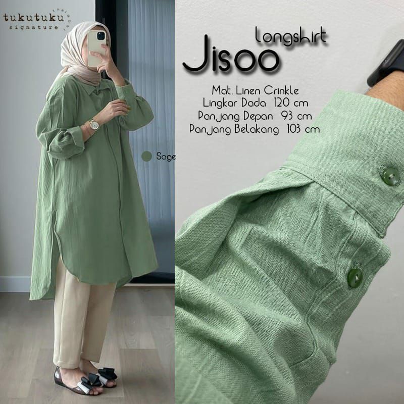 Jisoo Sage green Blouse Oversize ld 124 M-XXXL Jumbo By Tuku tuku
