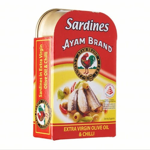 

Ayam Brand Sardines Extra Virgin Olive Oil With Chilli 120gr