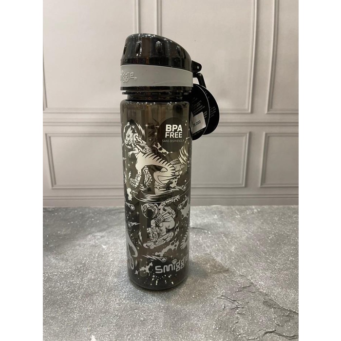 SMIGGLE DRINK BOTTLE BETTER TOGETHER BLACK DINO - BOTOL MINUM SMIGGLE