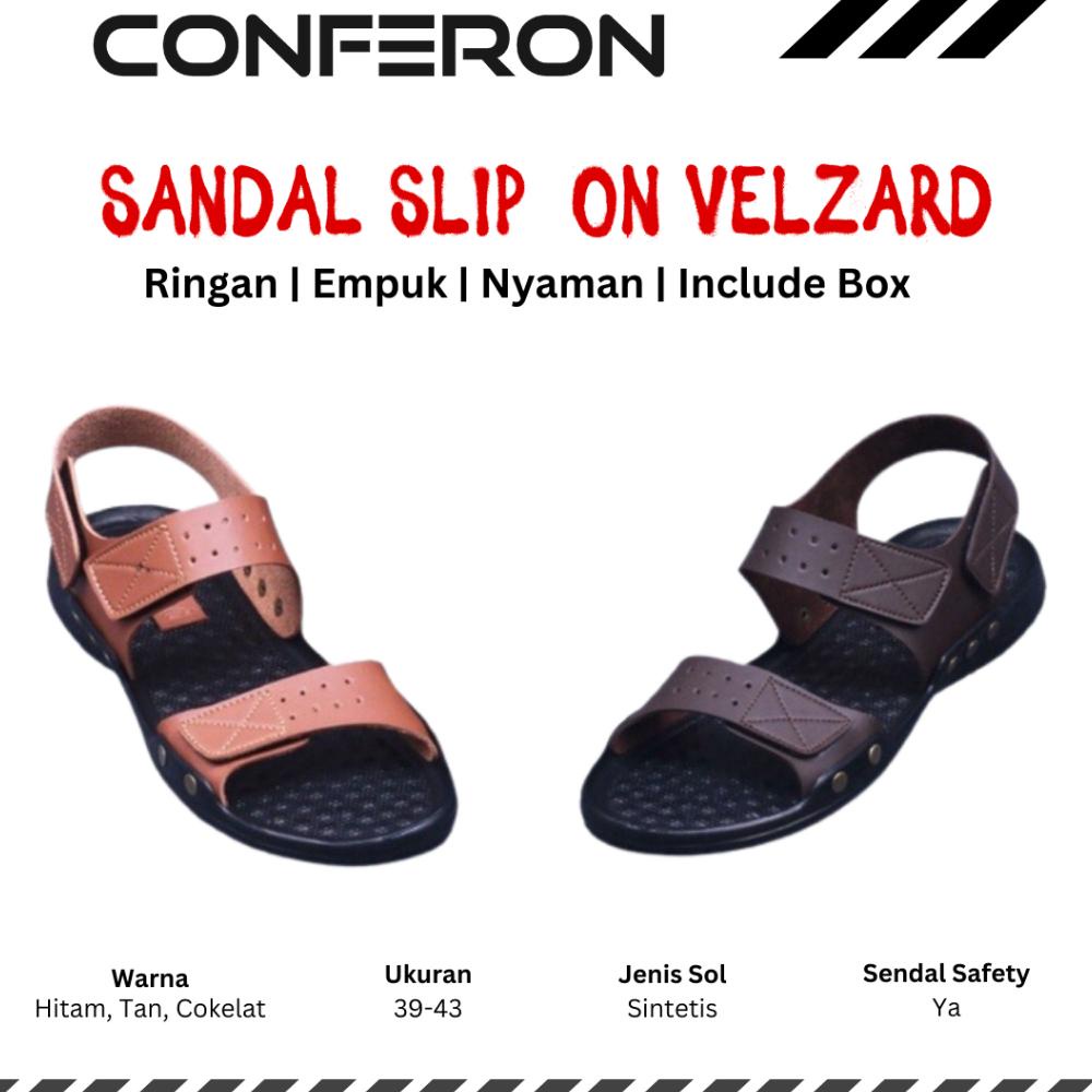 Tewrlaris Conferon Sandal Gunung Pria Casual Velzard Warna Putih Hitam Coklat - 05