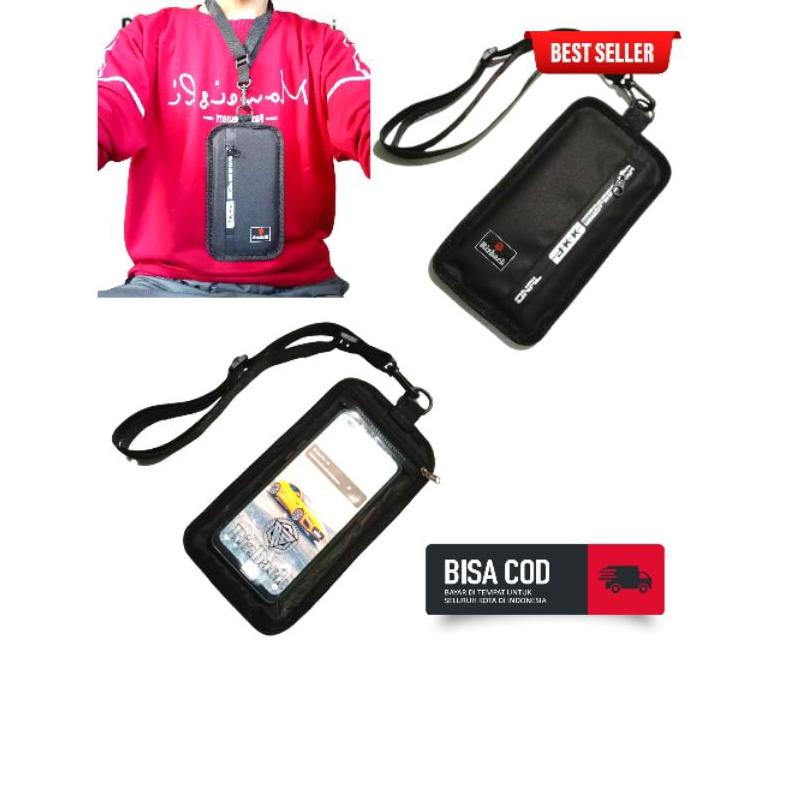 Tewrlaris Dompet Hp Id Card Holder Gantungan Leher Wanita Pria Motif Hanking Found Walet Premium Car