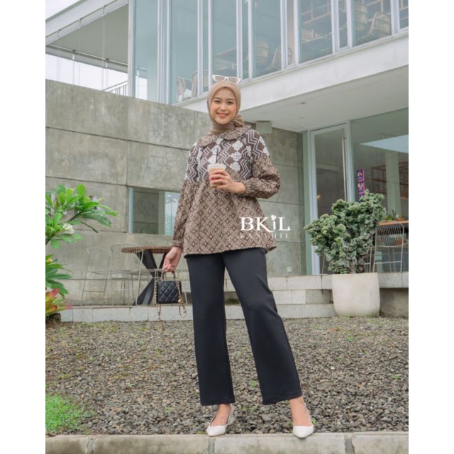 BLUS BATIK WANITA MODERN BUSUI FRIENDLY RUMI || ATASAN KERJA ||M-L-XL-XXL