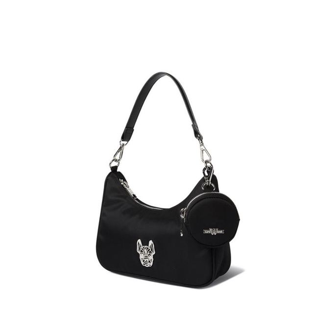 Tas Wanita Lifework Jacquard Monogram Hobo Bag Black Berkualitas