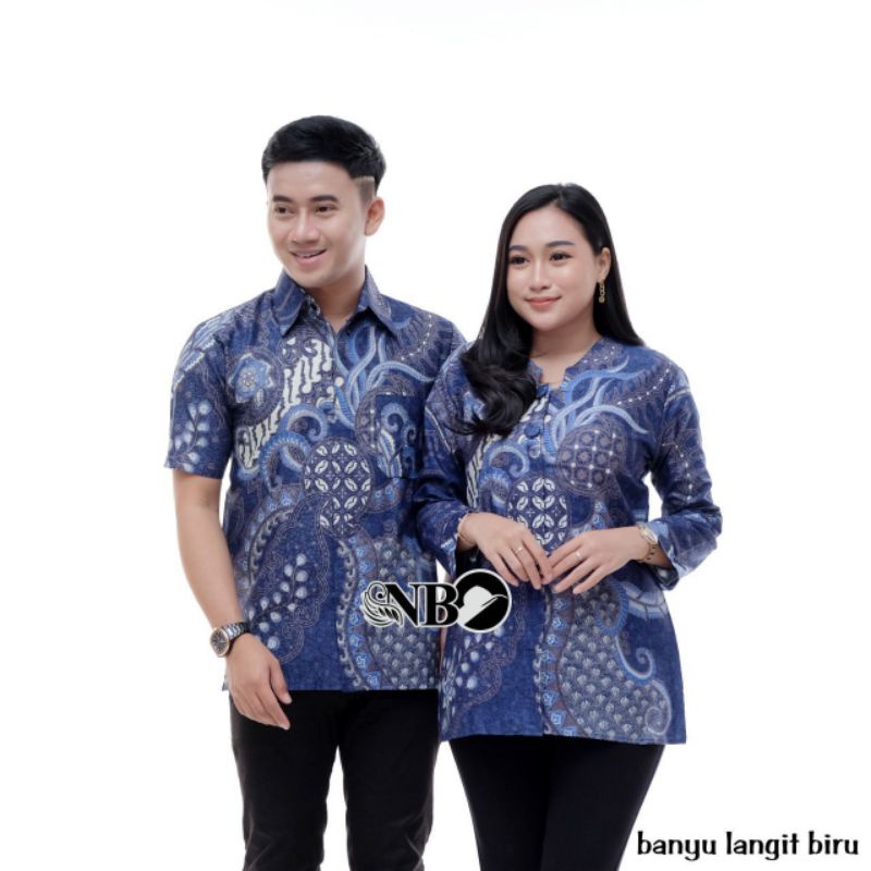 Batik Couple Pasangan Batik Sepasang Blus Hem Atasan Batik Wanita