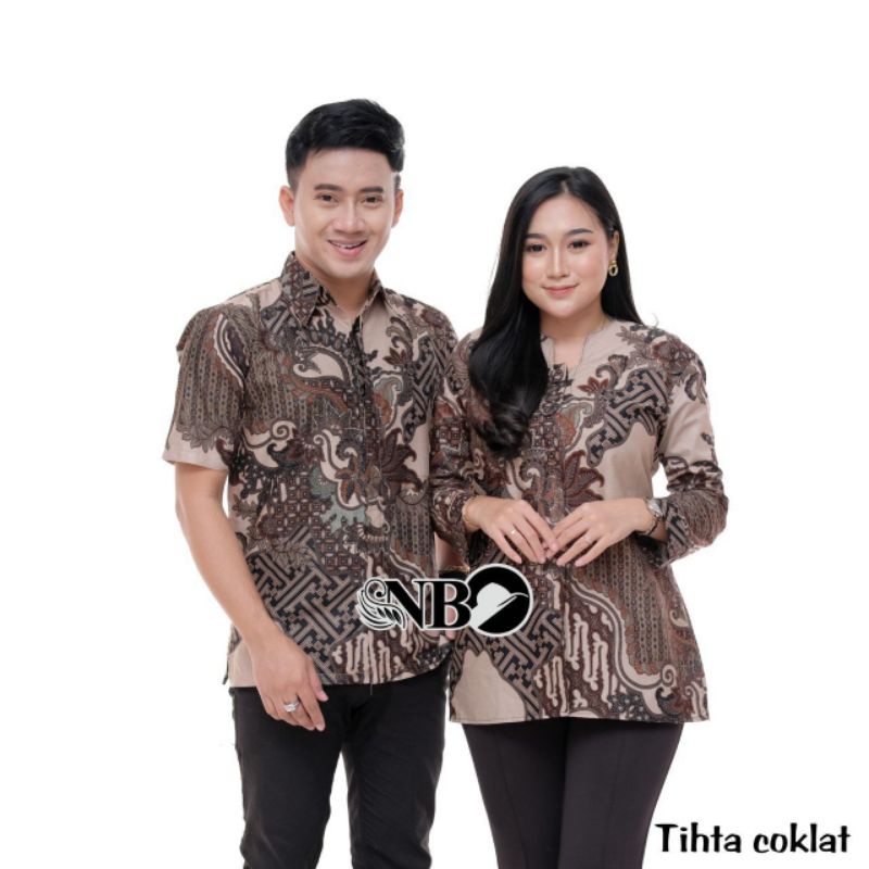 Batik Couple Pasangan Batik Sepasang Blus Hem Atasan Batik Wanita