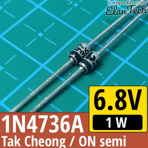 1N4736 Diode Zener 6.8V / 6V8 1W Tak Cheong / ON semi 1N4736A Elan73c Ayo Beli