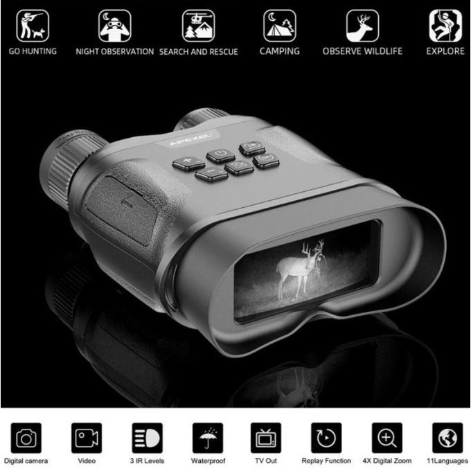 Teropong Binocular Night Vision Teleskop Video Recorder HD 1080P NV01