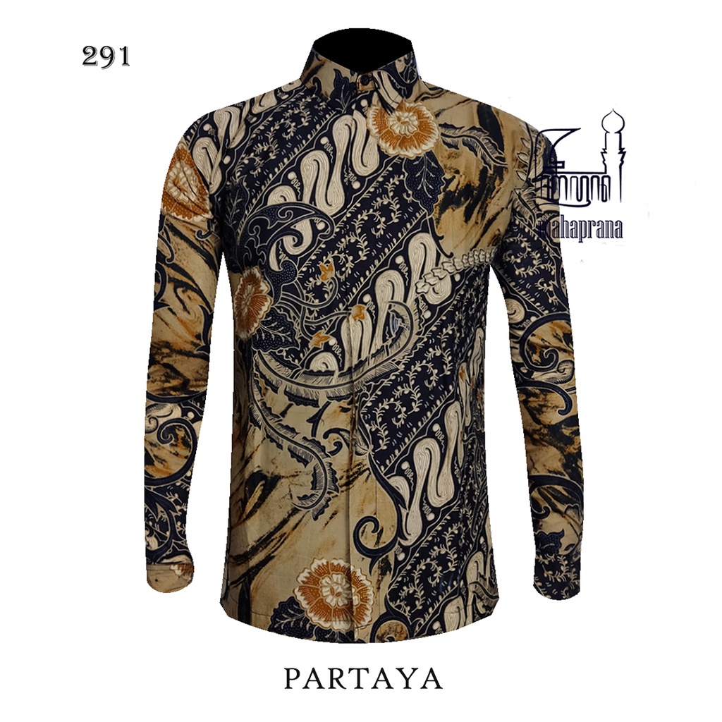 BATIK MAHAPRANA Motif Partaya Atasan Kemeja Batik Pria Lengan Panjang Full Furing MHP-291