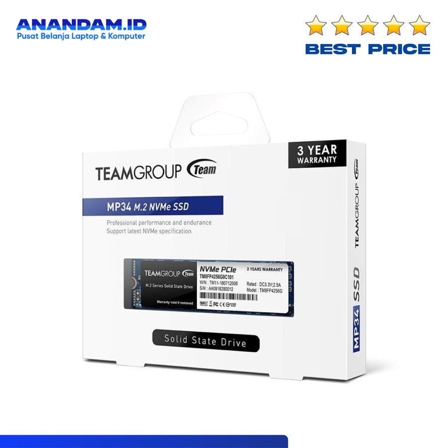 SSD Team MP34 2TB M.2 NVME - PCIe Gen3x4 2 TB