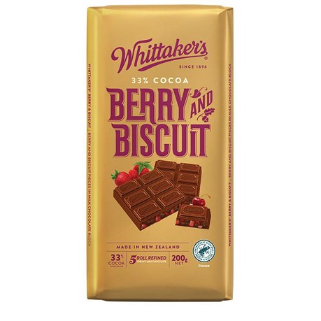 

Whittakers Chocolate Berry and Biscuit Coklat Import 200gr Best Seller