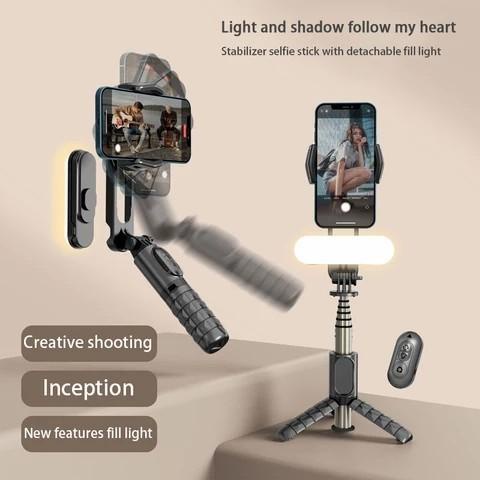 Terlaris Gimbal Stabilizer Hp Smartphone Selfie Q09 Anti Goyang 3 Lampu