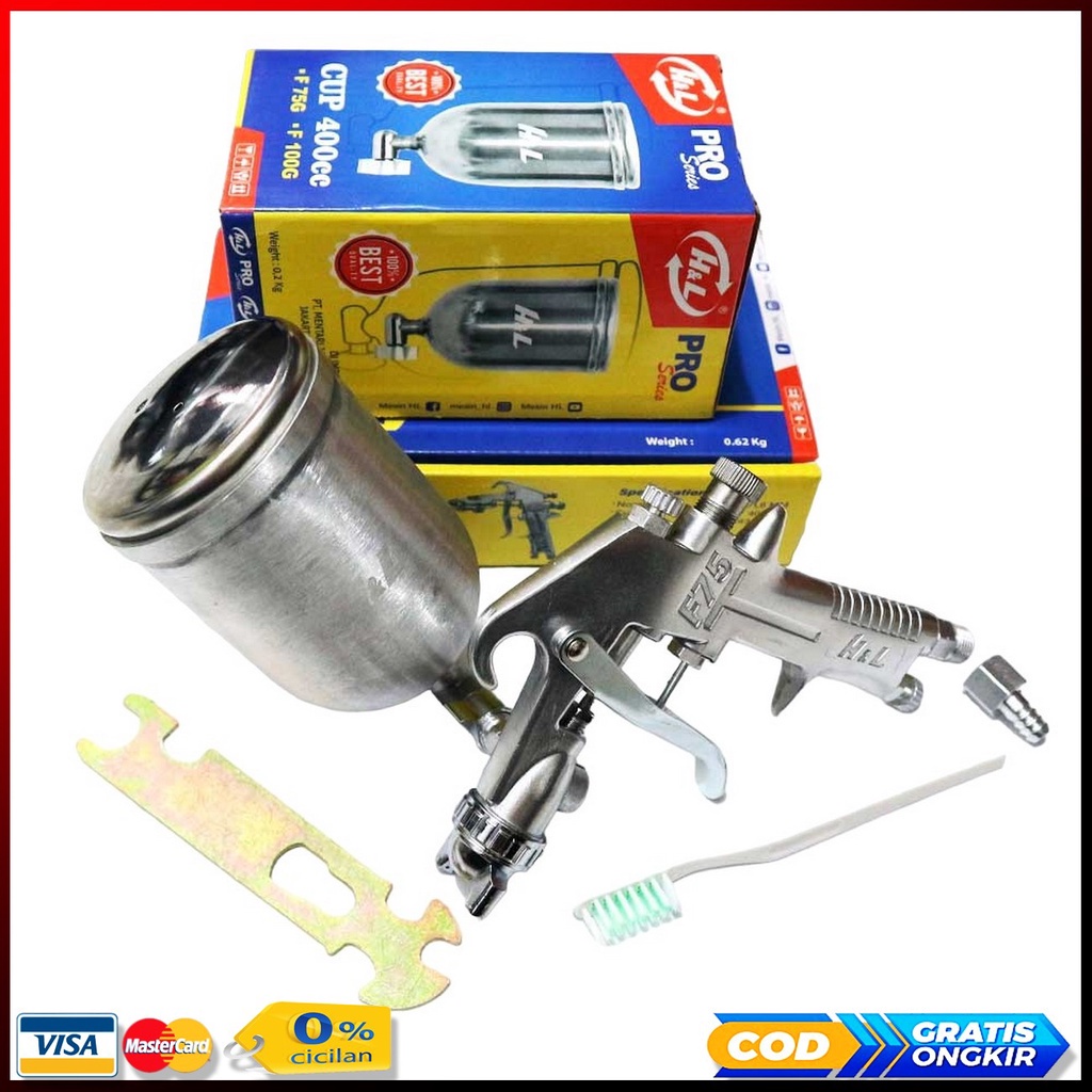 HNL F75G Spray Gun - Alat Semprot Cat Bodi Chrome
