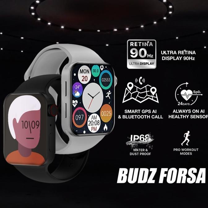 Budz Smartwatch Waterproof, Heart Rate, Blood Pressure Oxygen Ekg Suhu Thegarden00