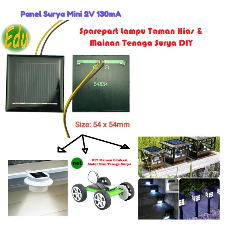 Panel Surya Mini - Solar Cell 2V 100mA Generator Tenaga Matahari DIY Charger Baterai 1.2V NiMH NiCD Lampu Taman Hias