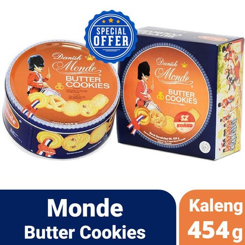 

Monde Biscuit blue shell kecil butter cookies kaleng 454gram 454g