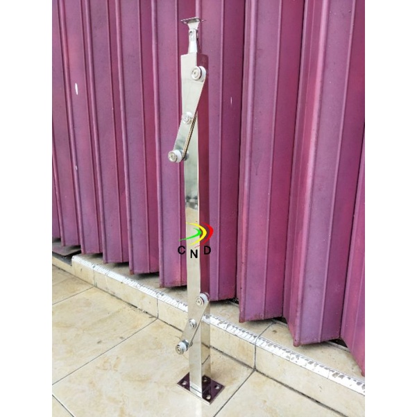 tiang railing tangga stainless kilap/tiang railing tangga stainless/tiang railing tangga hollow stai
