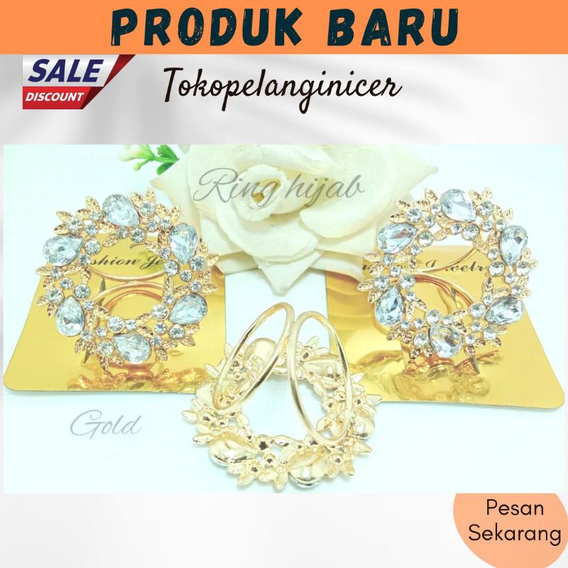 Bross hijab Cincin Hijab permata mewah kekinian by tokopelanginicer