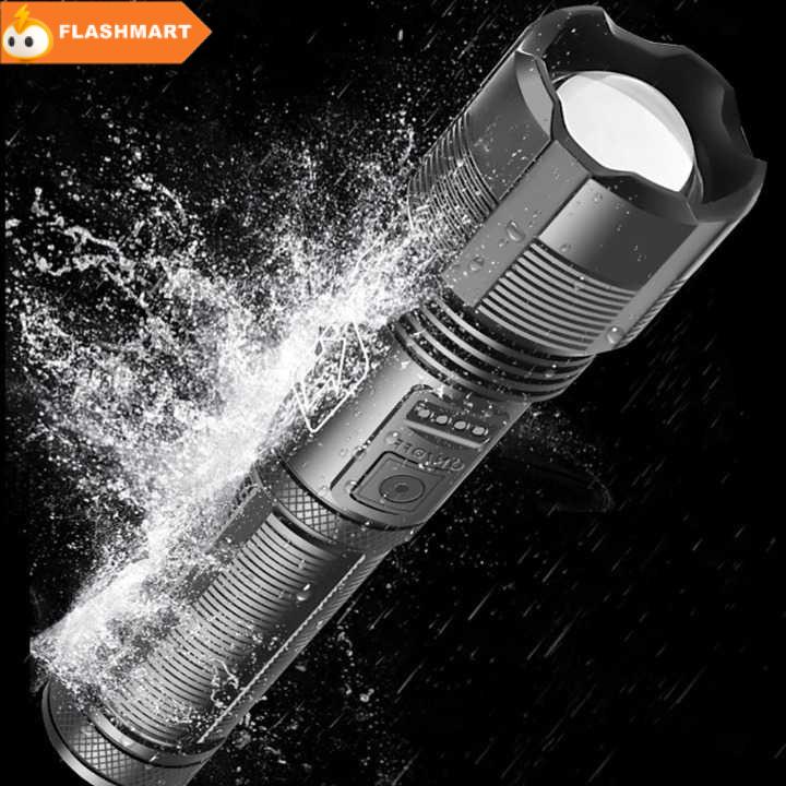 FLASHMART Senter LED Tactical Flashlight Zoomable Head XHP70 400 Lumens - P7