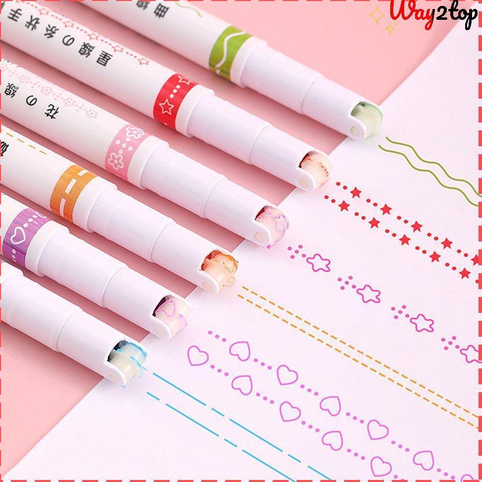 

Way2Top 6Pcs Curve Stabilo Pen Art Stationery Perlengkapan Kantor Alat Tulis Berbentuk Bunga Alat Gambar Warna Warni Stabilo Berbagai Bentuk