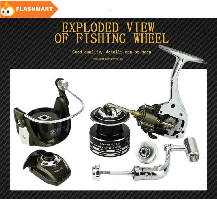 FLASHMART BY3000 Reel Pancing Spinning 12+1 Ball Bearing 5.2:1