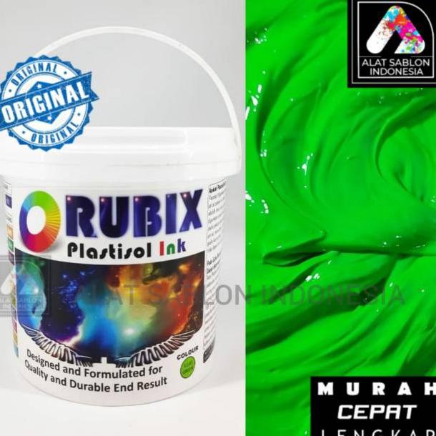 

Tinta Sablon Plastisol Rubix Hijau Stabilo Flo Green 1Kg