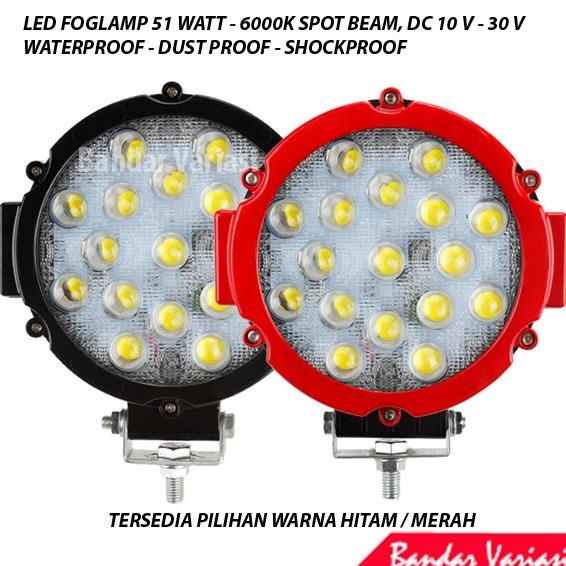 Foglamp Led Lampu Kabut Off Road 4X4 Fog Lamp Jeep Sorot Tembak 51 W