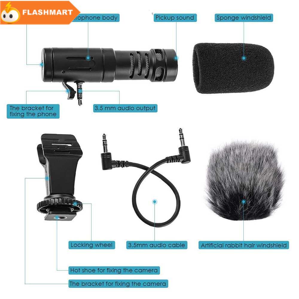 FLASHMART TaffSTUDIO Camera DSLR Shotgun Microphone 3.5mm - MIC-06