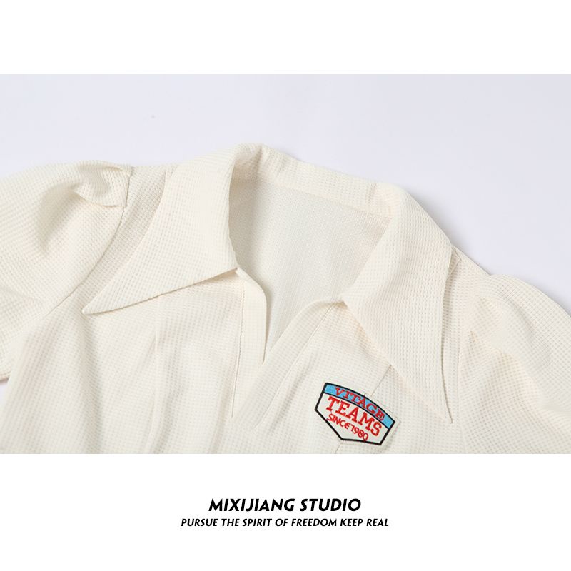 Red American hot girl bi persiapan gaya perguruan tinggi gaya keinginan murni rok pendek polo kerah pinggang slimming label gaun rok A-line