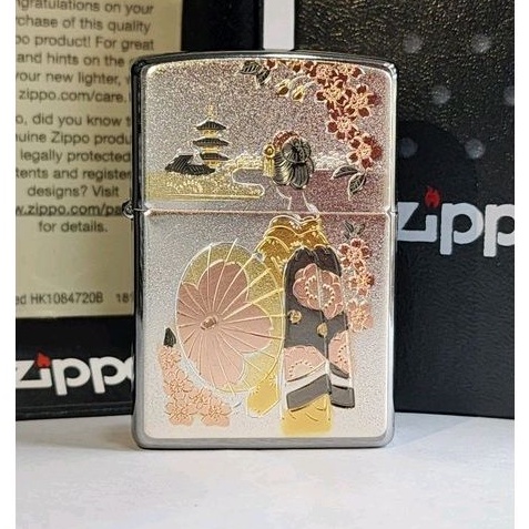 Zippo Original Electroformed Geisha Girl Colorful Japan