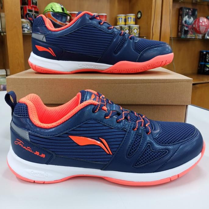 sepatu sapatu spatu badminton lining attack G8 navy orange original