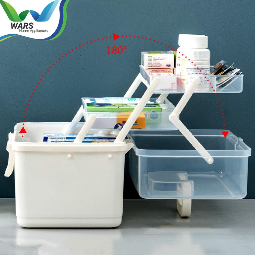 WARS BOX ORGANIZER KOTAK TEMPAT PENYIMPANAN SERBAGUNA JEPIT RAMBUT MAINAN MAKEUP ANAK / OBAT P3K 3