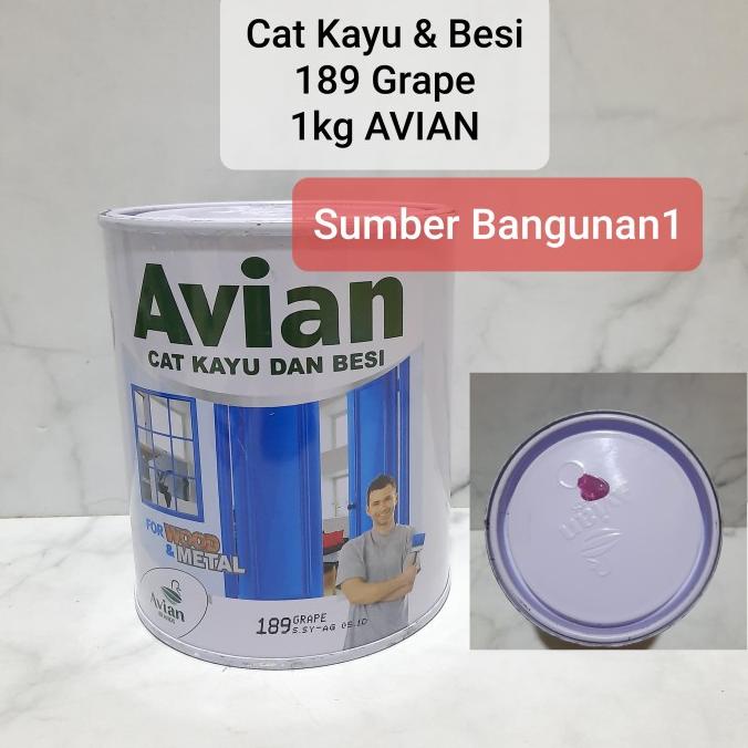 Sale Cat Avian Kayu Besi 189 Grape 1Kg Ungu Tua Kusen Minyak Pintu Jendela Termurah