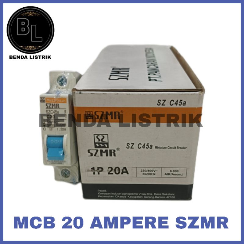 MCB Listrik 1 Phase 20a SZMR SNI