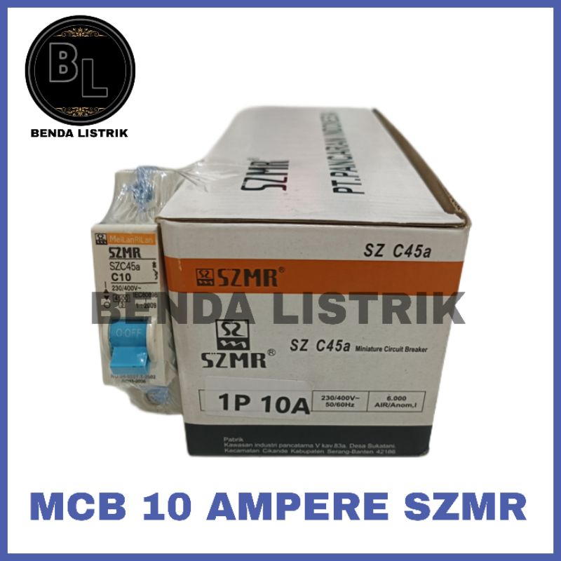 MCB Listrik 1 Phase 10a SZMR SNI