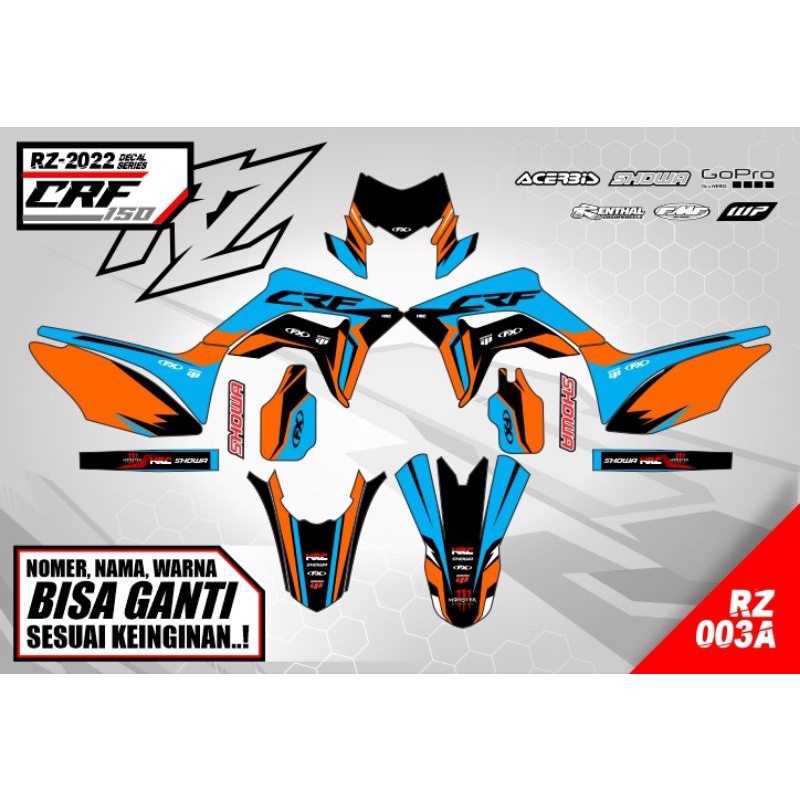 Striping stiker full body Honda CRF 150 L Decal Honda CRF custom / aksesoris motor CRF