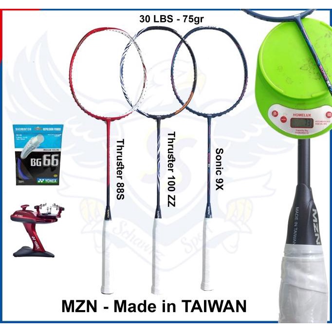 RAKET BADMINTON BULUTANGKIS MZN 30LBS 75gr
