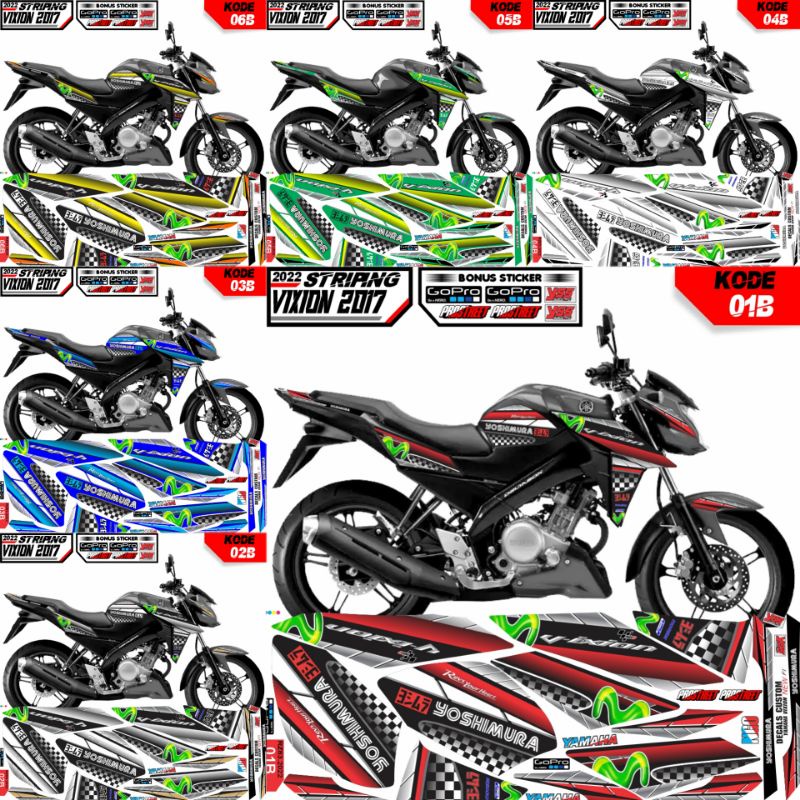 (Bisa COD) striping Vixion advance Yoshimura / monster M / Sticker Vixion new / Decal stiker variasi