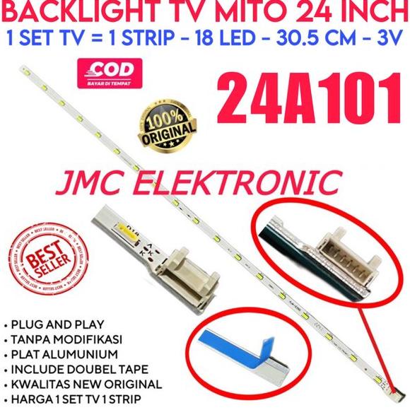 LAMPU BACKLIGHT TV MITO 24A101 LED BACKLIGHT STRIP 24 INCH MITO 24SA101 BL STRIP 18 LED MITO