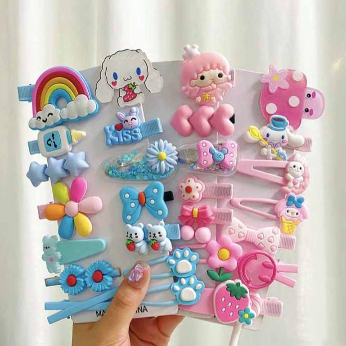 Terbaru 14PCS - JEPIT RAMBUT ANAK SET 14 PCS ALA KOREA KARAKTER LUCU / JEPITAN RAMBUT ANAK / JEPIT R