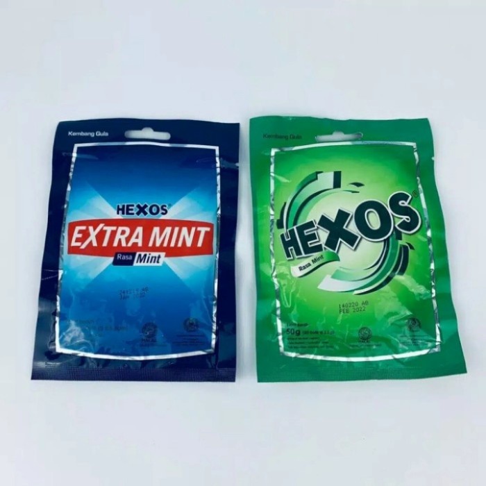 

permen hexos mint isi 20 butir 1 krton isi 60 sak