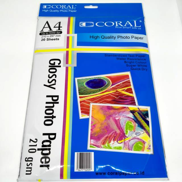

Kertas Foto Coral Glossy 210 A4