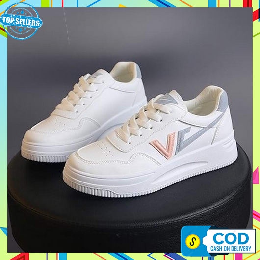 Sepatu Boots Wanita Terbaru V 7451 Varka Sepatu Casual Wanita Kuliah Kerja Hangout - Putih Sepatu 20