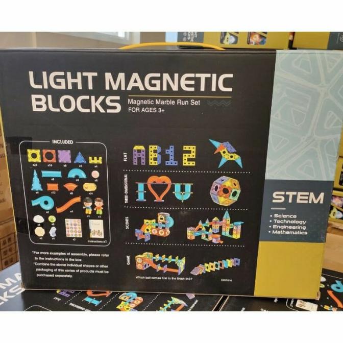 DISKON SPESIAL MAINAN EDUKASI ANAK LIGHT MAGNETIC BLOCKS 150PCS TERLARIS