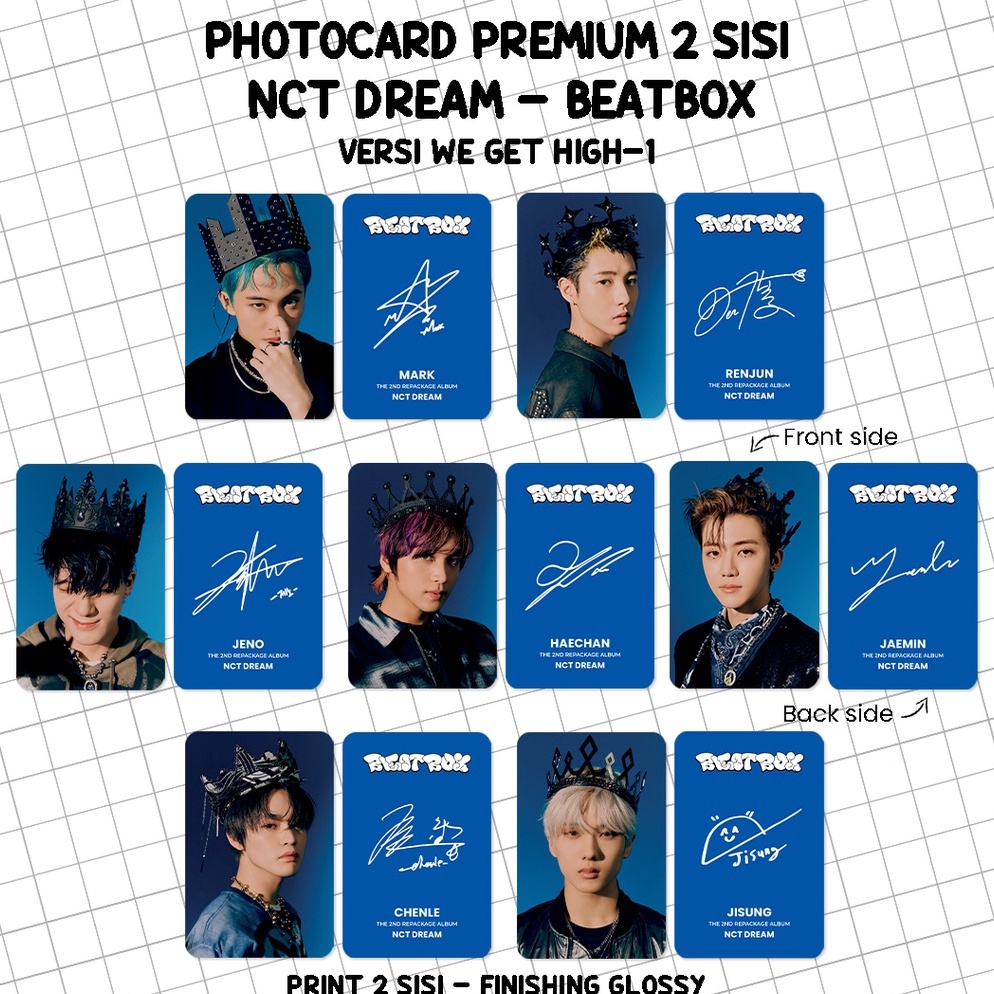 GRT.19Jn23r ‣ (ISI 7 PCS) Photocard NCT DREAM BEATBOX  - Photo card Premium 2 Sisi Kartu Kpop Merch 